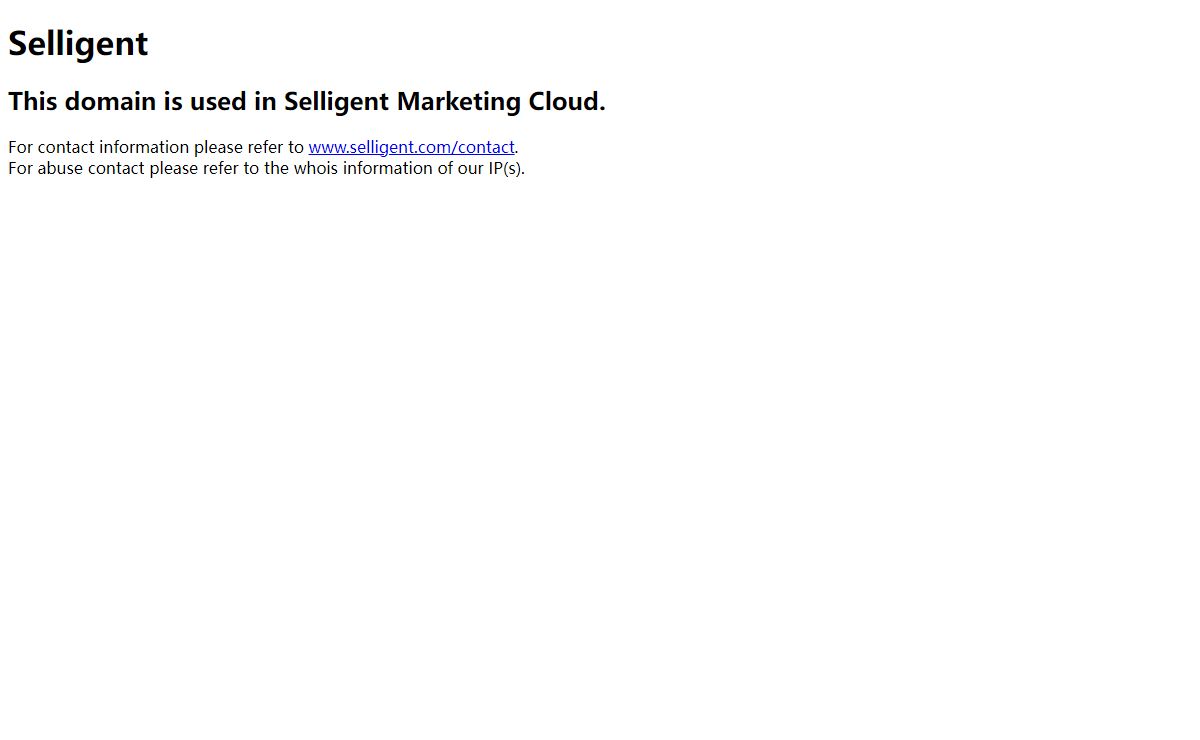 Selligent Marketing Cloud - Ownership contact information