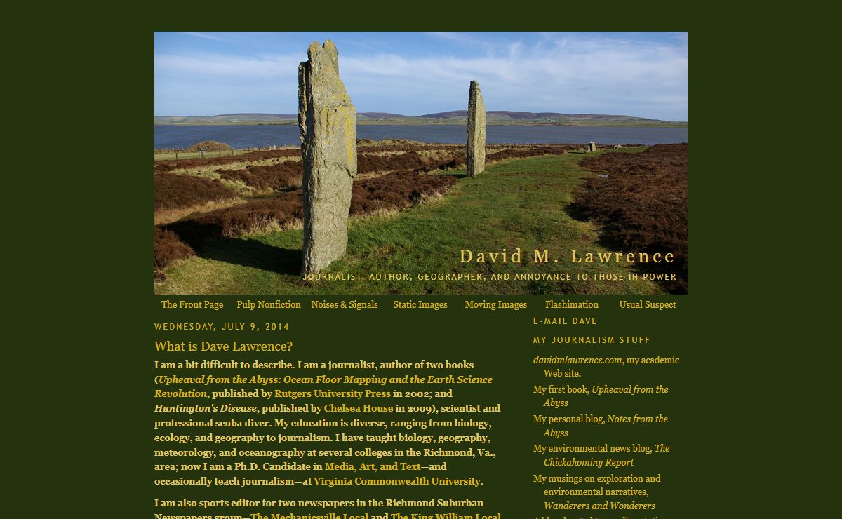 The Front Page: David M. Lawrence's Media, Art, and Text Test Range