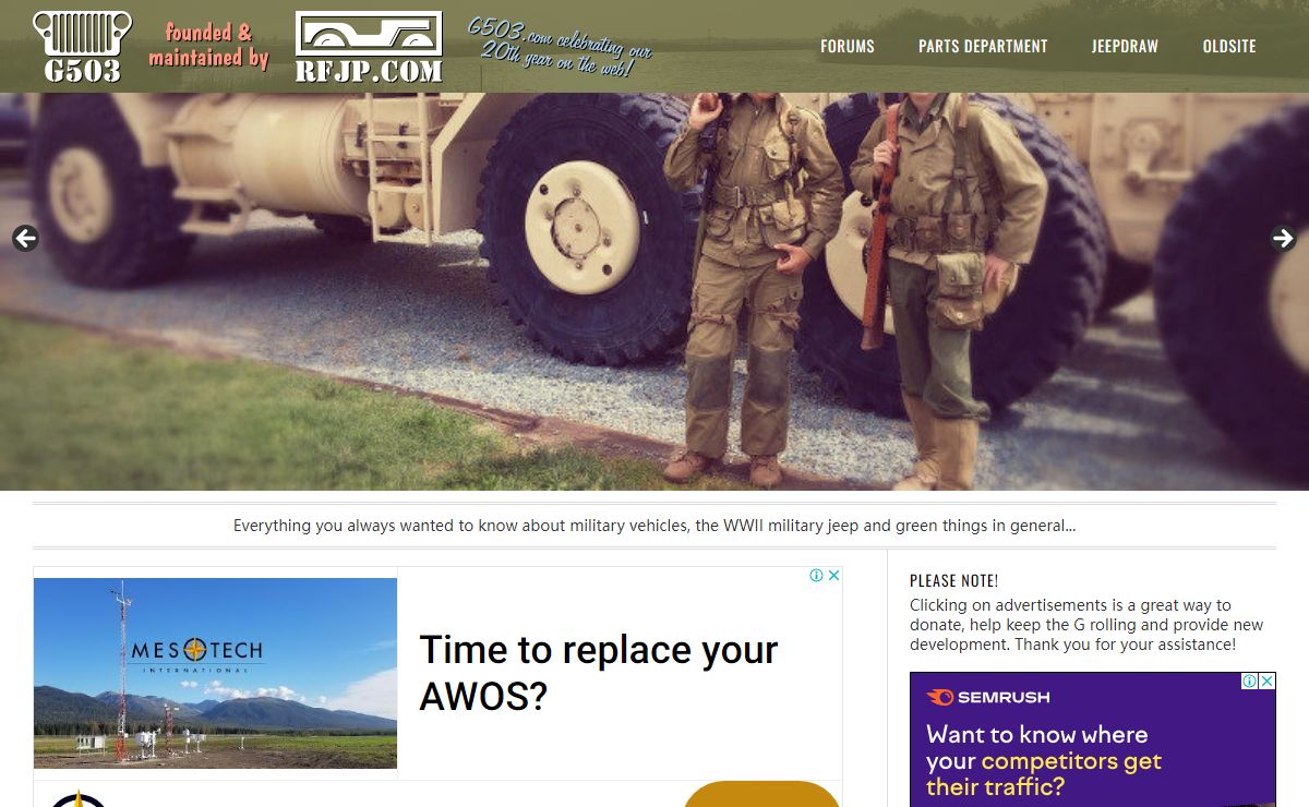 G503 - Everything you always wanted to know about military vehicles, the WWII military jeep and green things in general...