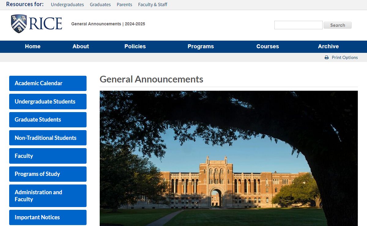 General Announcements < Rice University