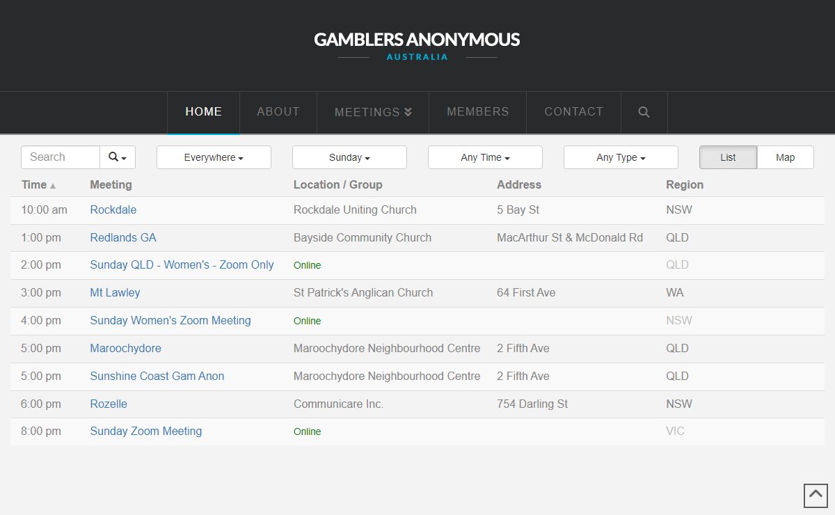 Meetings | Gamblers Anonymous Australia