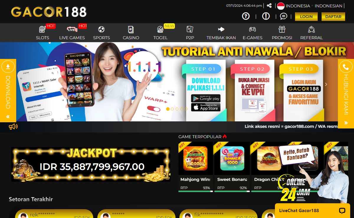 GACOR188: Daftar Situs Judi Slot Online Gacor 88 Slot Banjir Scatter