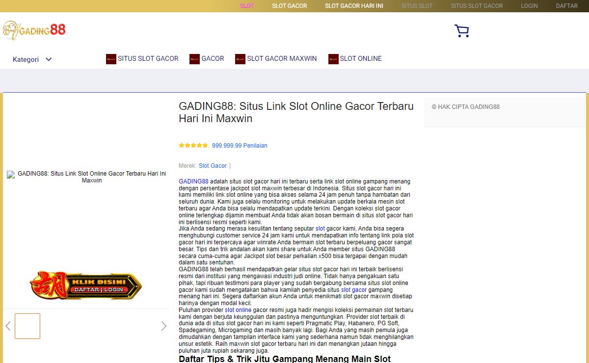 GADING88: Situs Link Slot Online Gacor Terbaru Hari Ini Maxwin