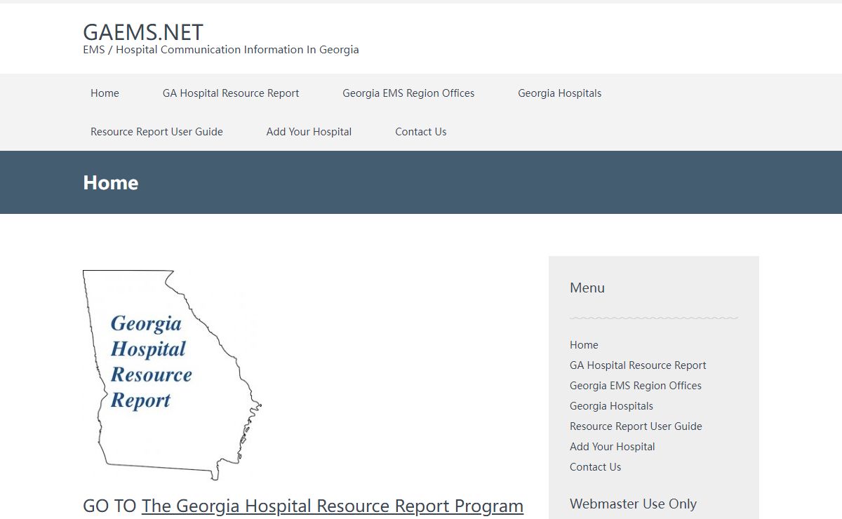 GAEMS.NET | EMS / Hospital Communication Information In Georgia