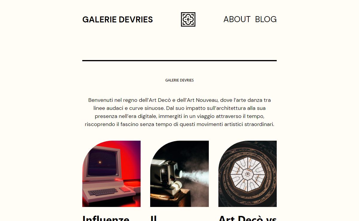 Galerie Devries | Solo un altro sito WordPress