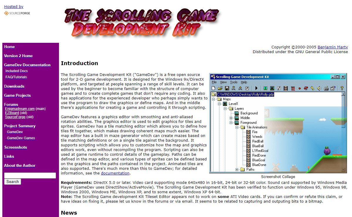 The Scrolling Game Development Kit Homepage