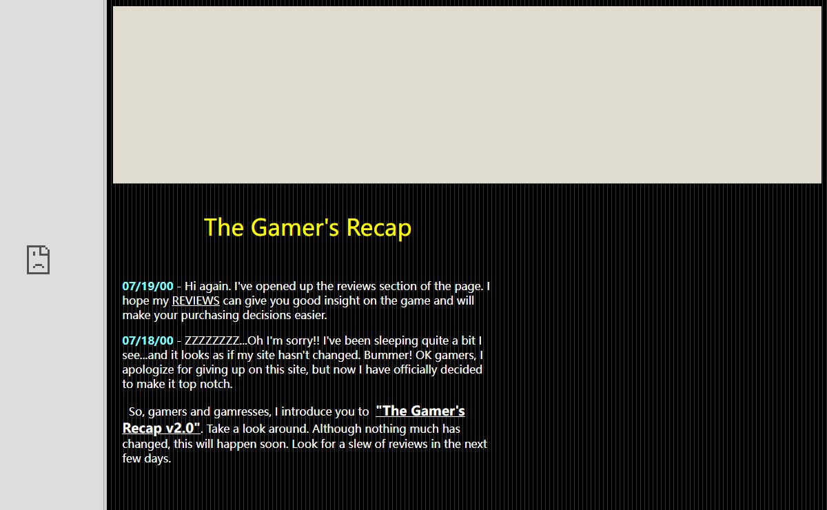The Gamer's Recap