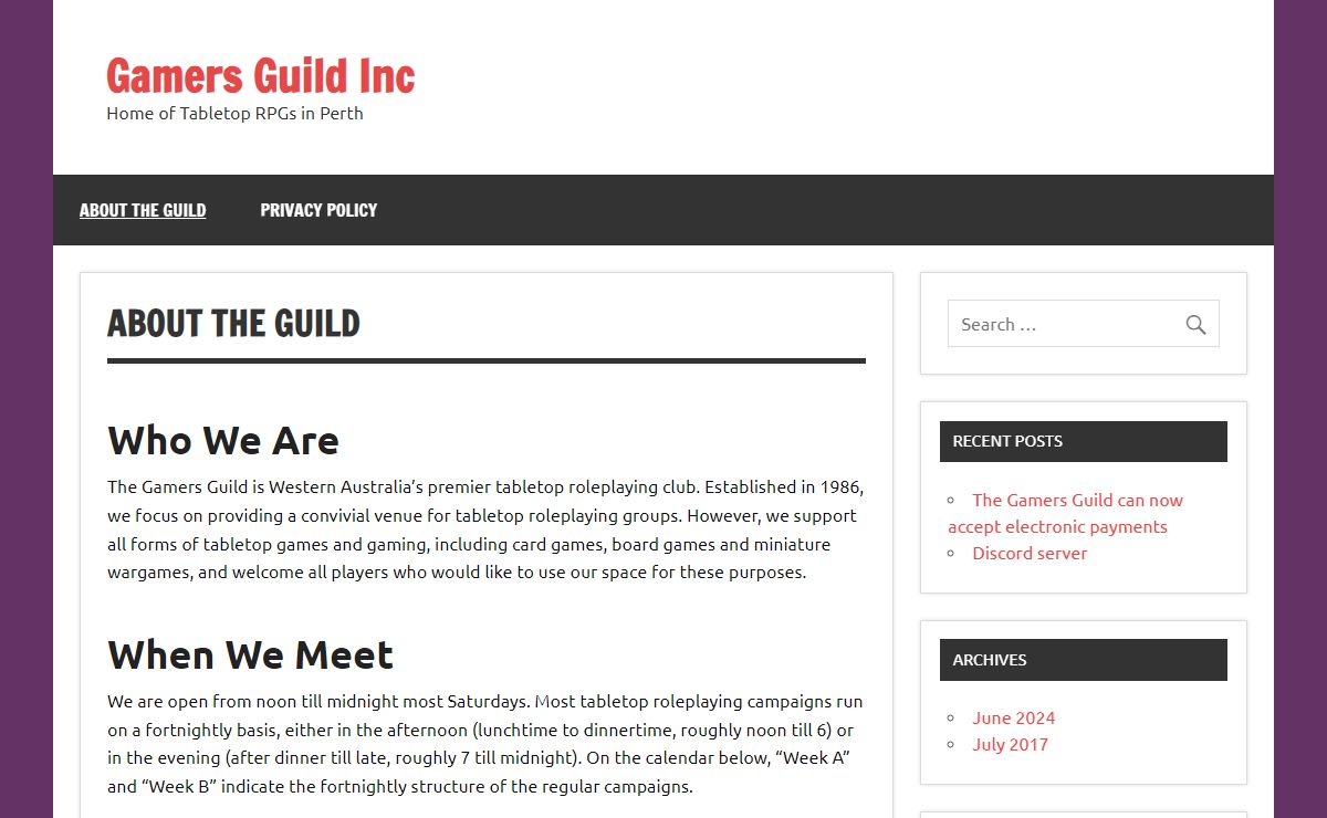 Gamers Guild Inc – Home of Tabletop RPGs in Perth