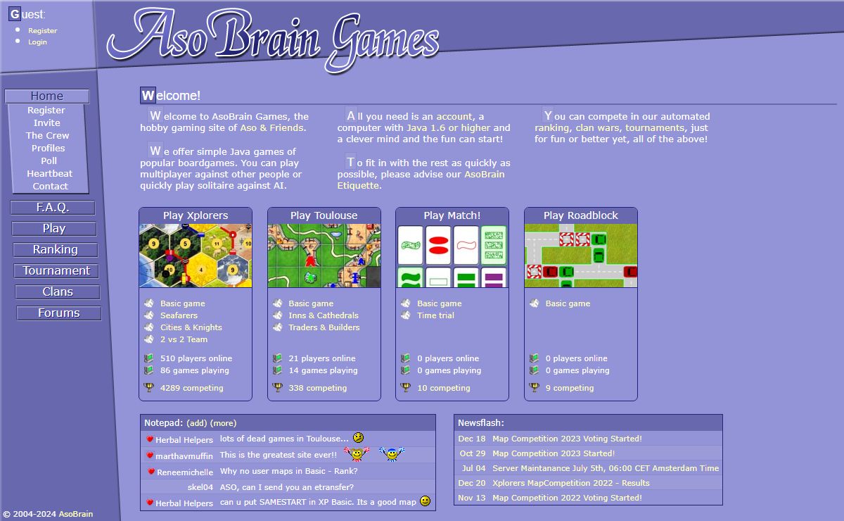 games.AsoBrain.com - Java based multiplayer games