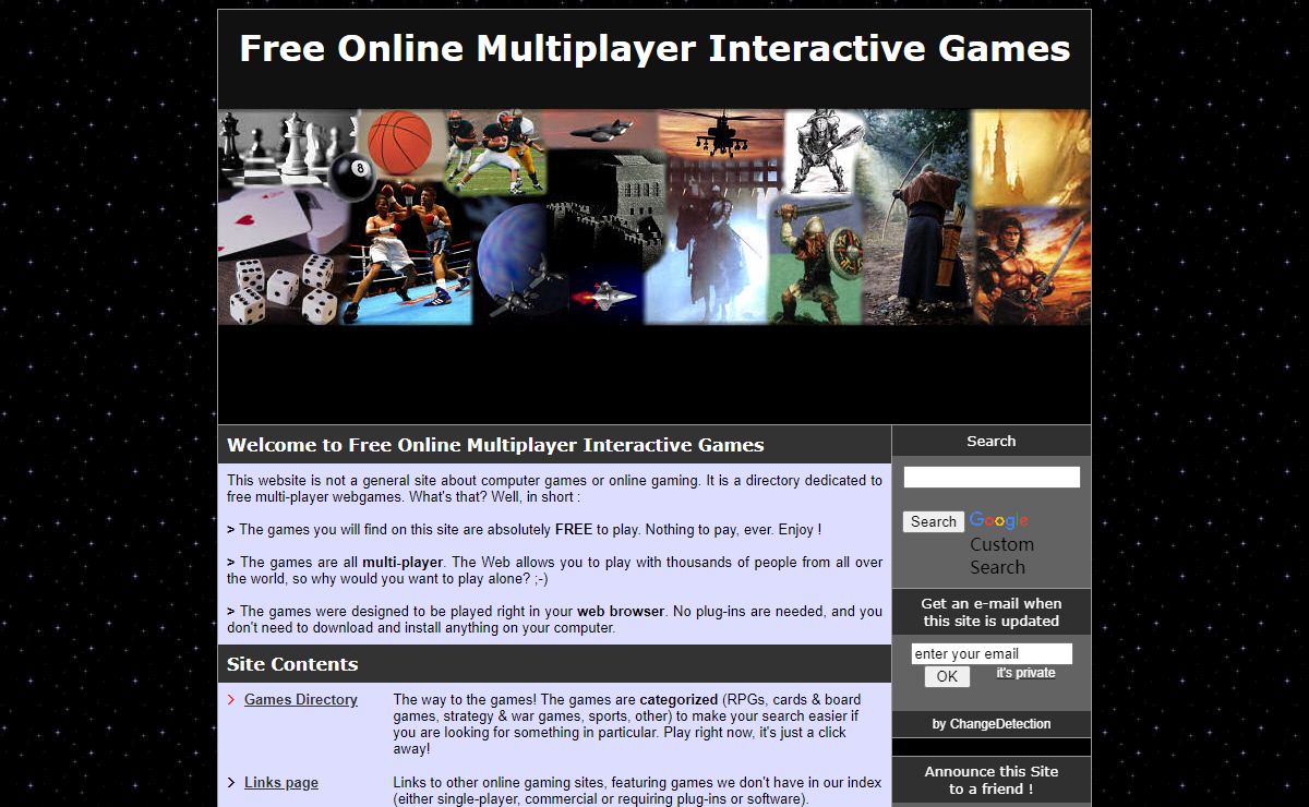 Free Online Multiplayer Interactive Games : play free multi-player games online with other people, right in your web browser!