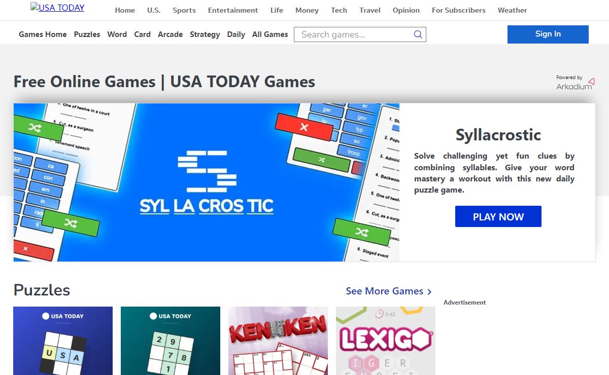 Play Free Online Games | USA TODAY