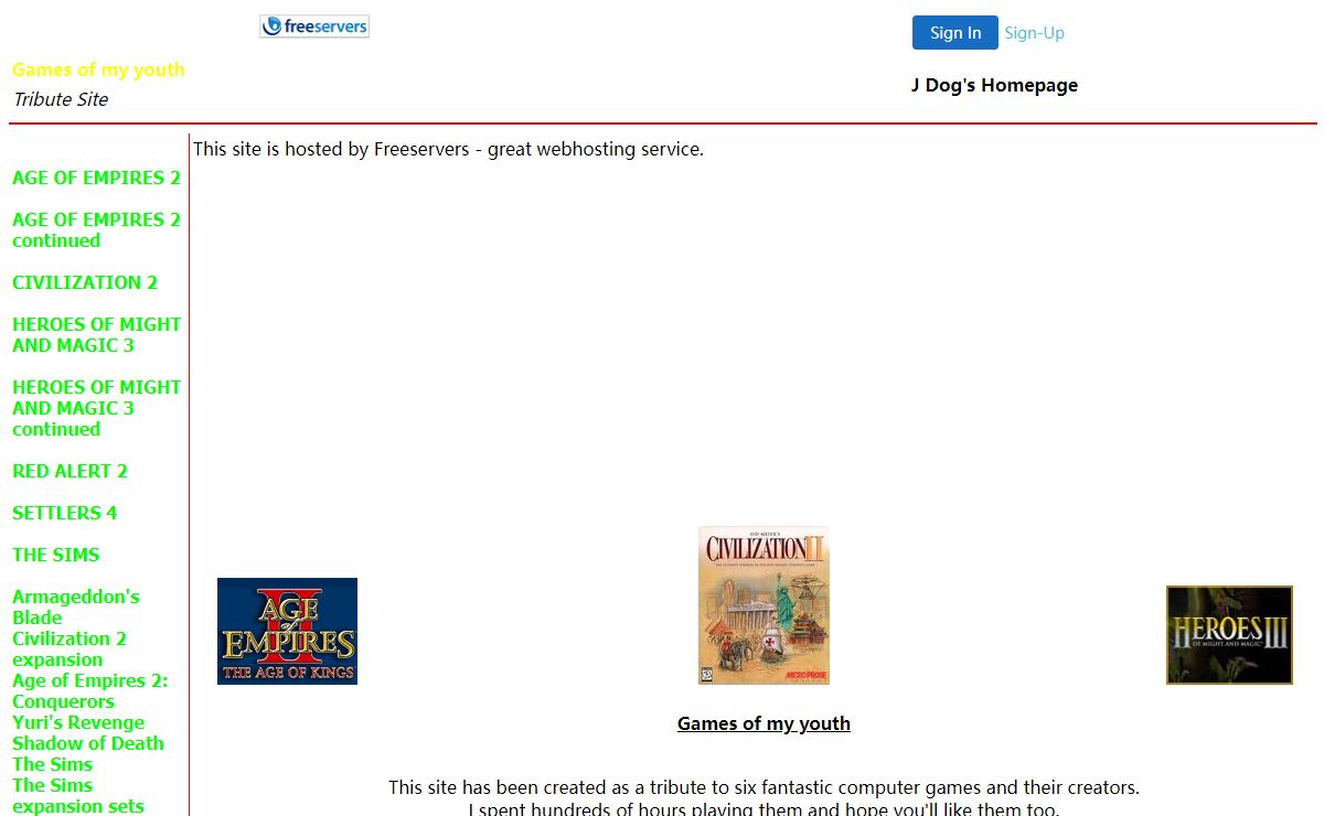 J Dog's Homepage. Strategy Games