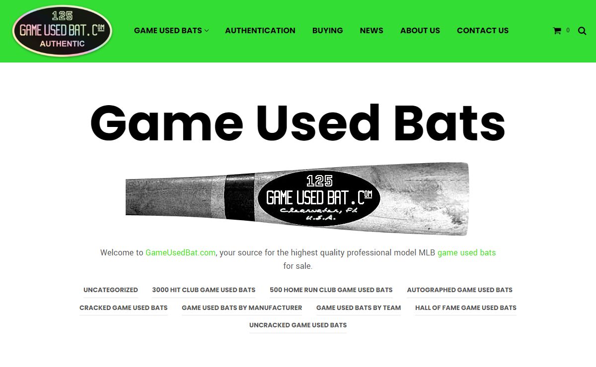Game Used Bat.com – Baseball memorabilia , game used bats