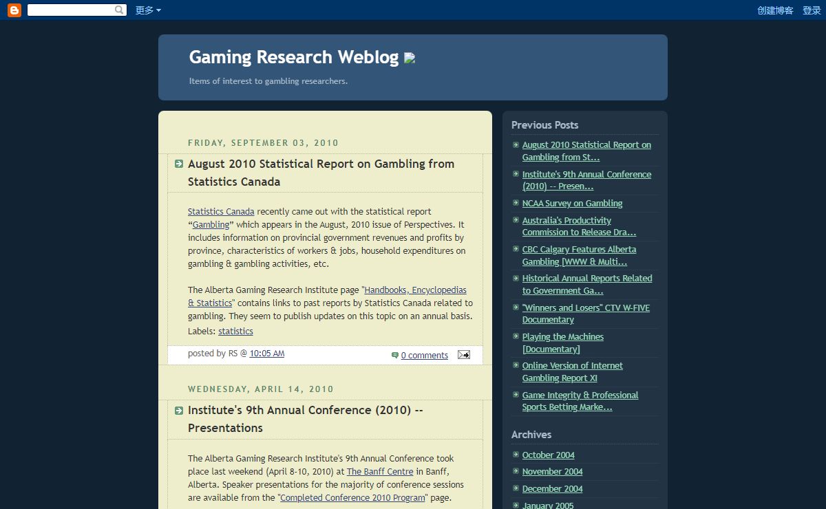 Gaming Research Weblog