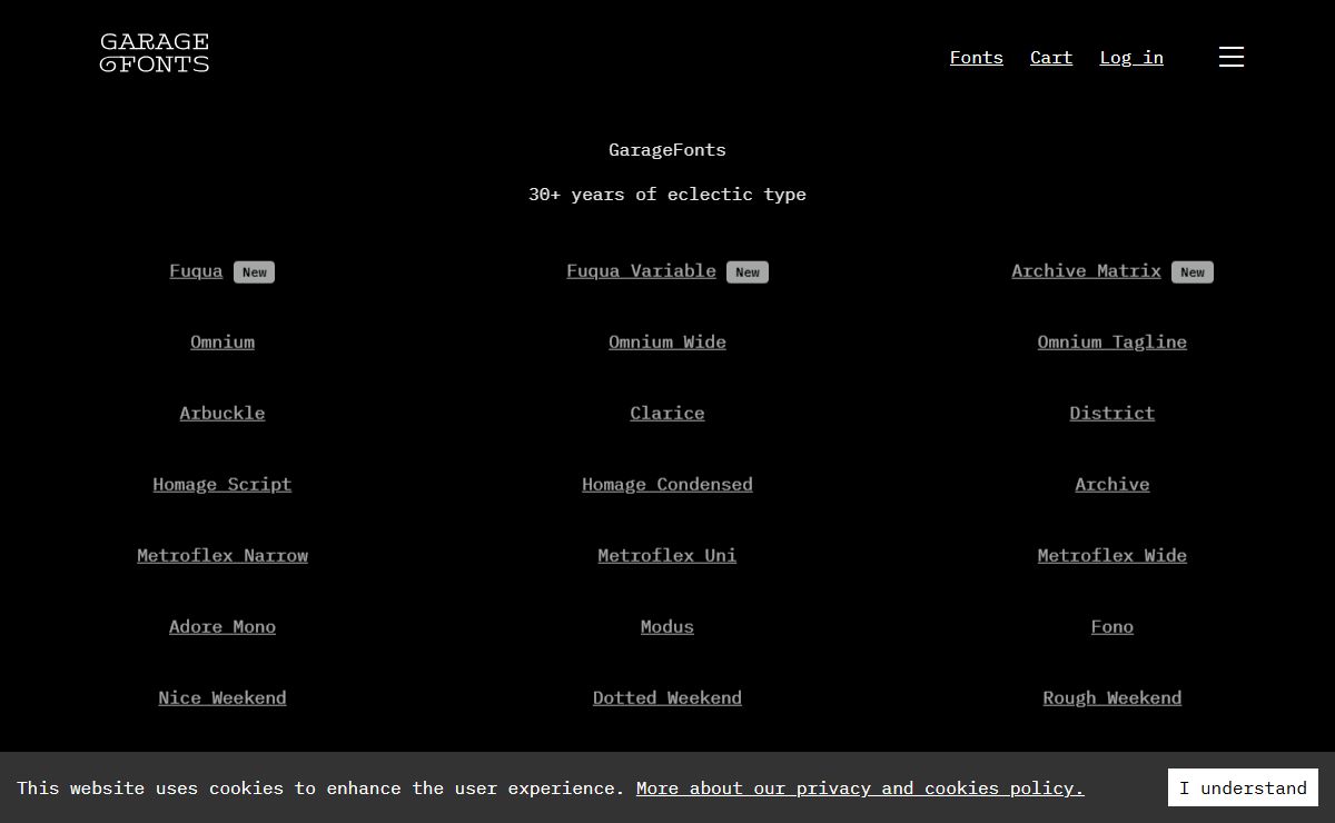GarageFonts Type Foundry