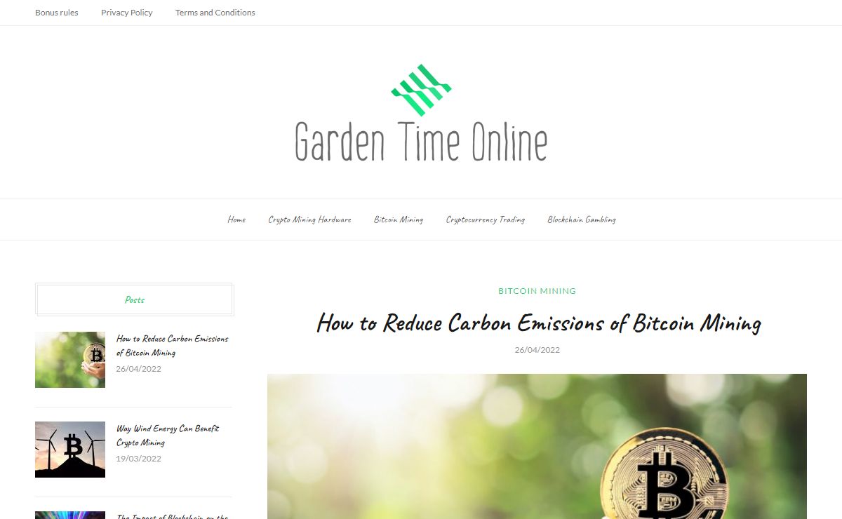 Garden Time Online • Clean Energy Crypto Mining