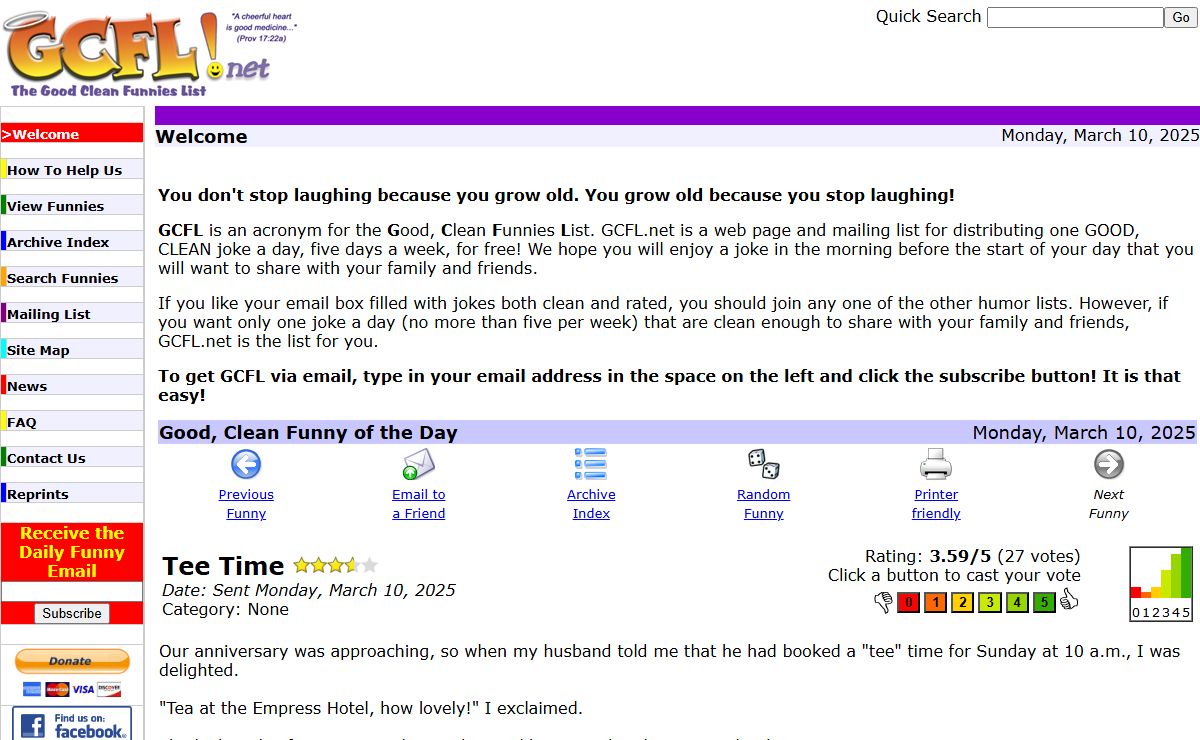 Welcome - GCFL.net: The Good, Clean Funnies List