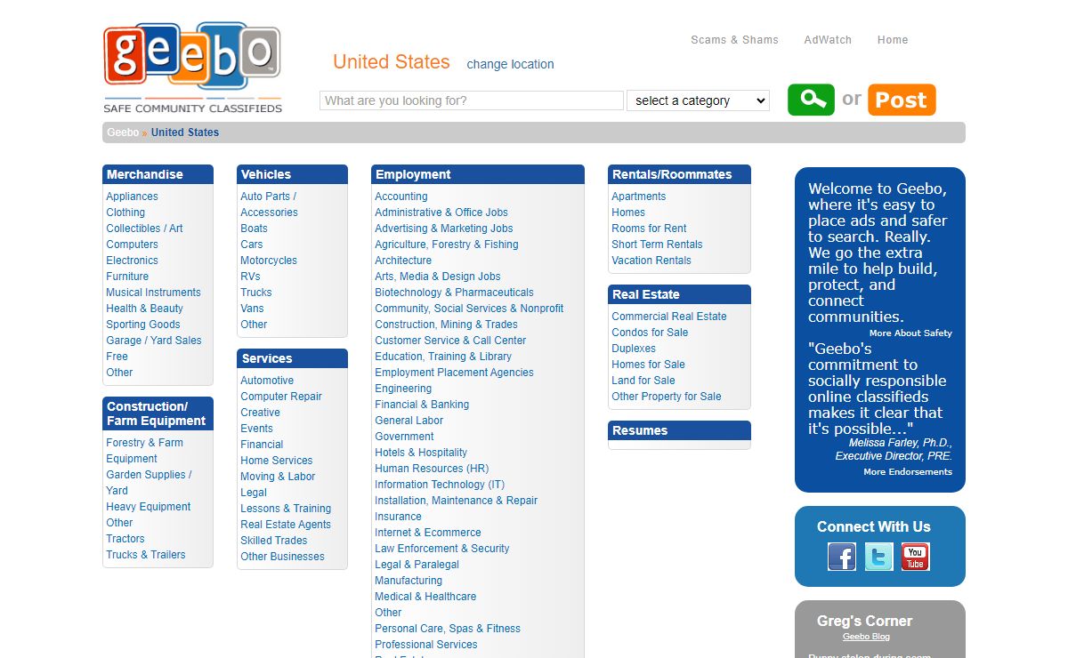Geebo Free Classifieds Ads in USA Jobs, Employment, Apartments, Homes for Sale, New Cars, Used Cars in USA