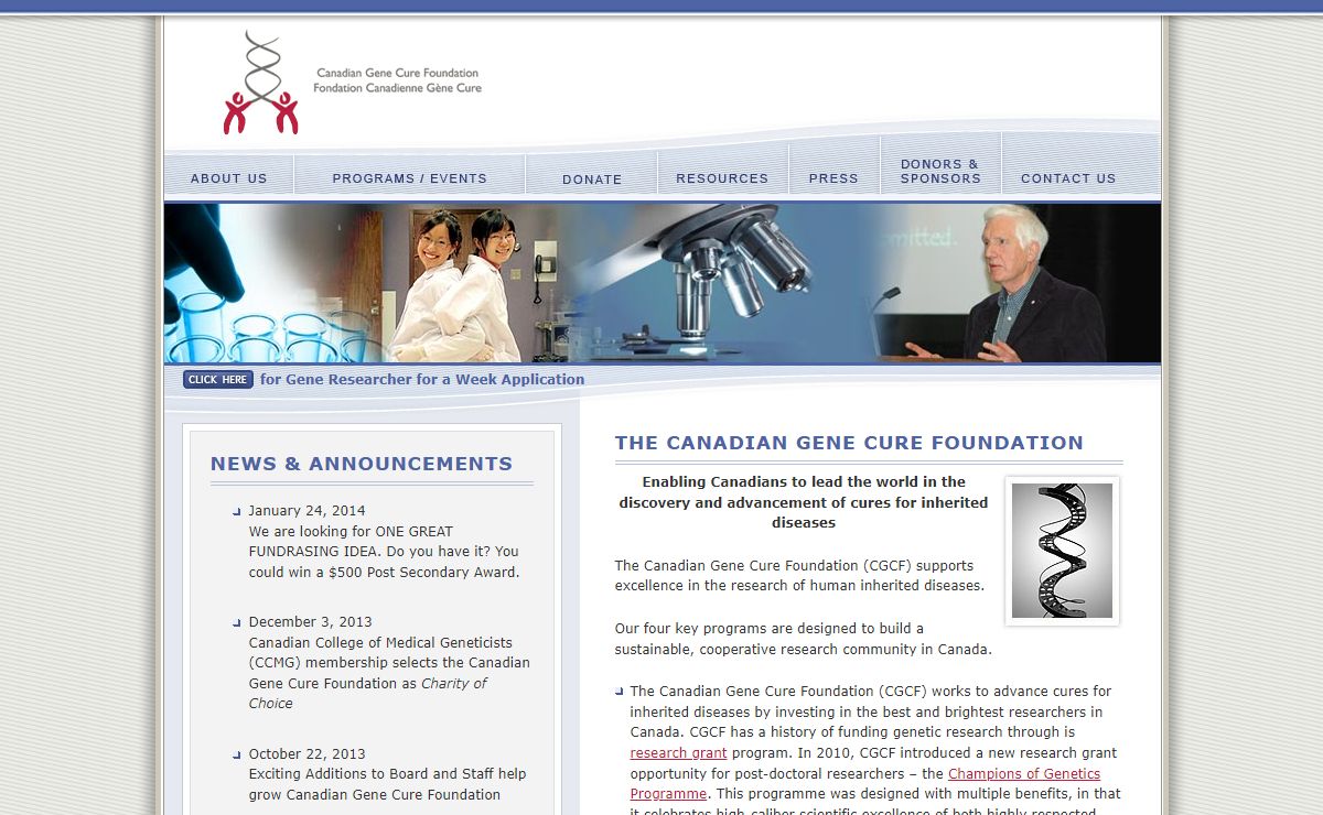 Home | The Canadian Gene Cure Foundation