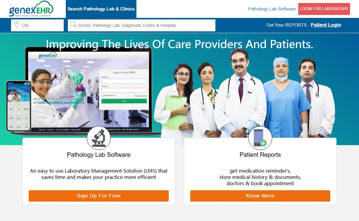 GenexEHR - Pathology Laboratory Software, Diagnostic center Software and Health Records Platform for Patients