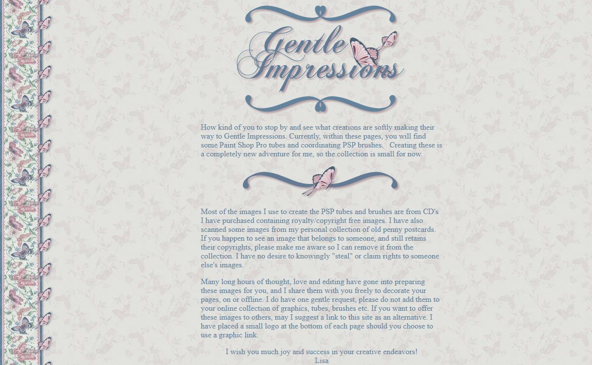 Gentle Impressions ~ Paint Shop Pro Tubes & Brushes
