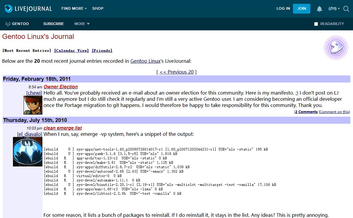 Gentoo Linux's Journal