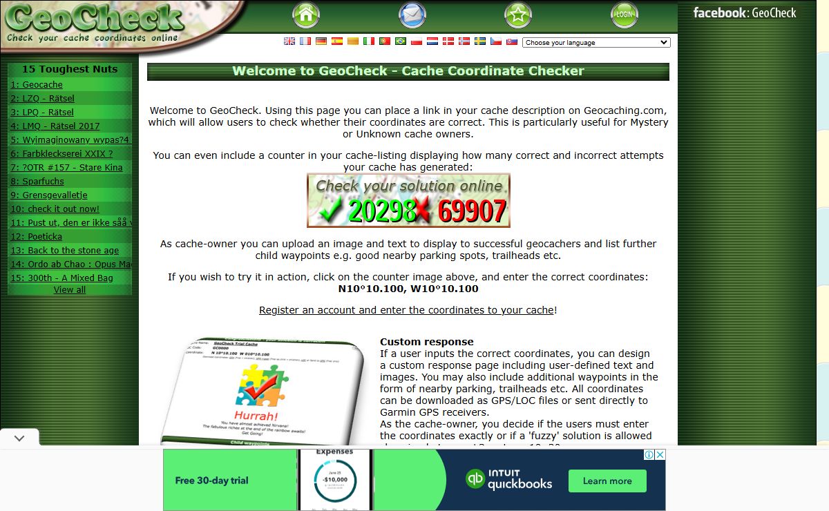 GeoCheck - Cache Coordinate Checker