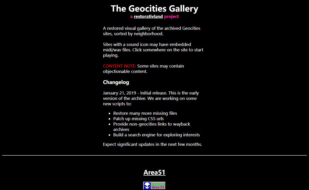 The Geocities Gallery