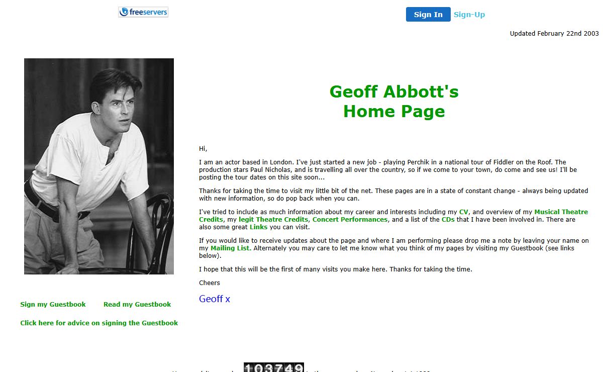 Geoff Abbott's Home Page