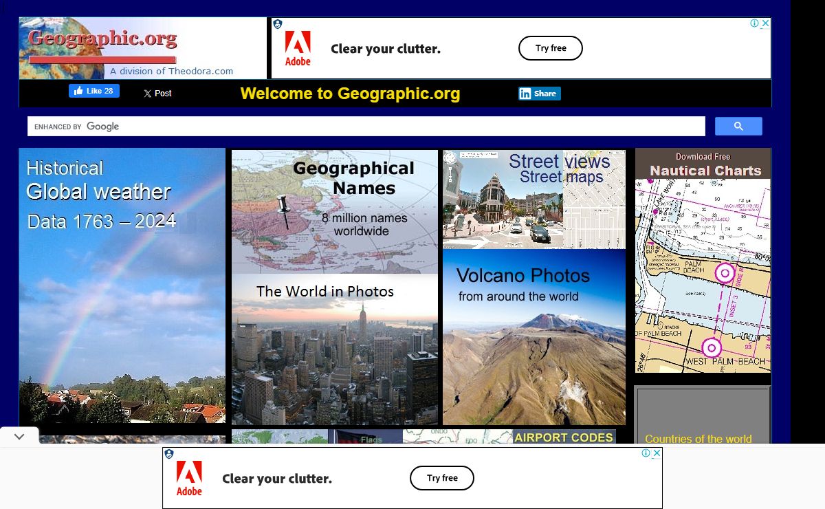 Geographic.org home page - Geography, climate, countries, Maps, Flags, Population