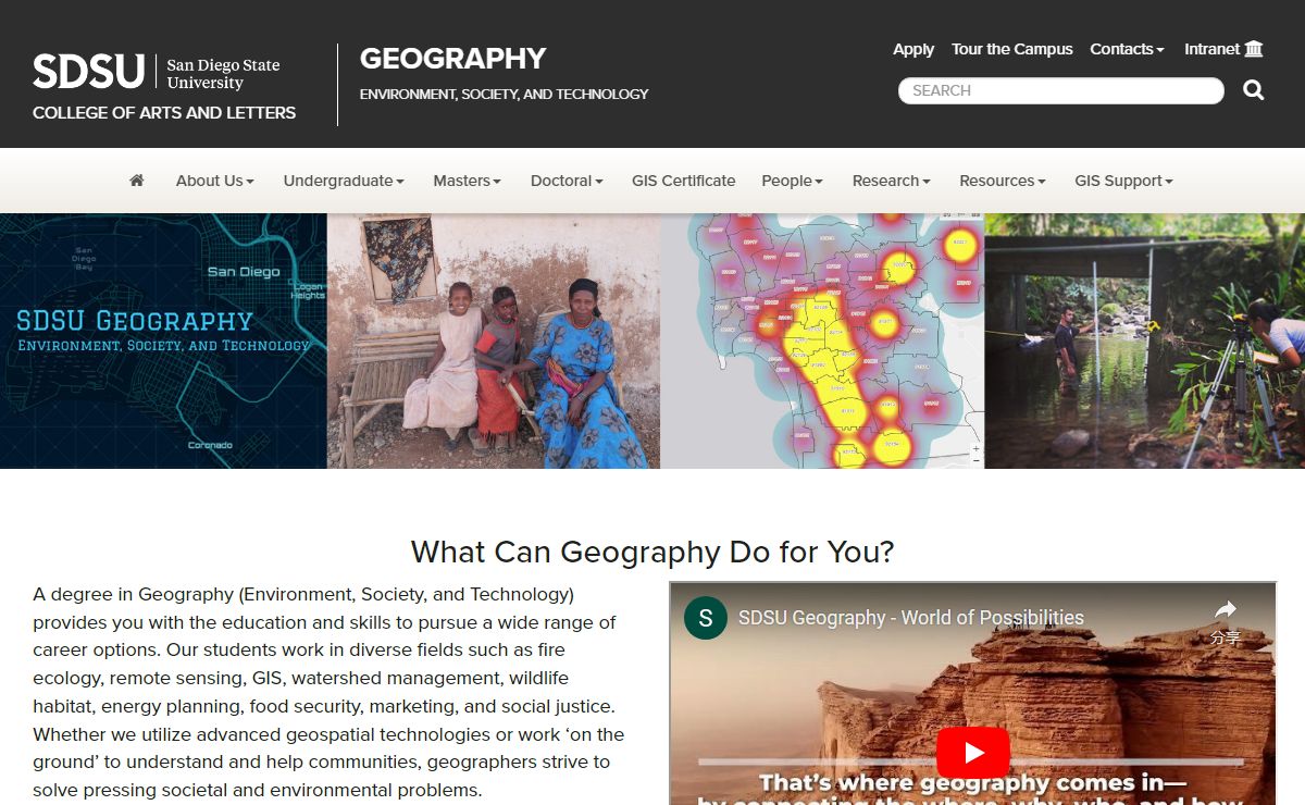 Home | Department of Geography | College of Arts & Letters | SDSU