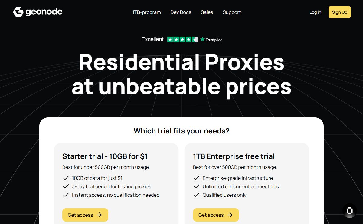 Try Geonode Residential Proxies for Just $1