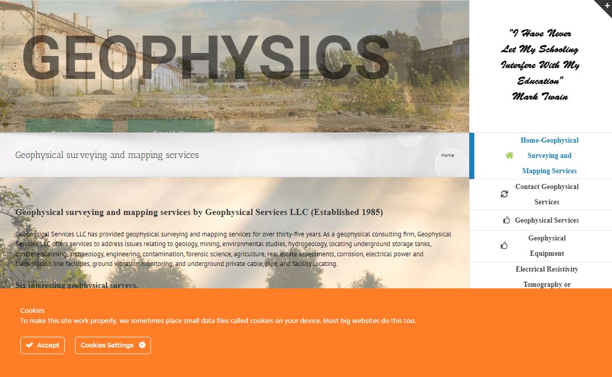 Geophysical surveying and mapping services (geology engineering other)