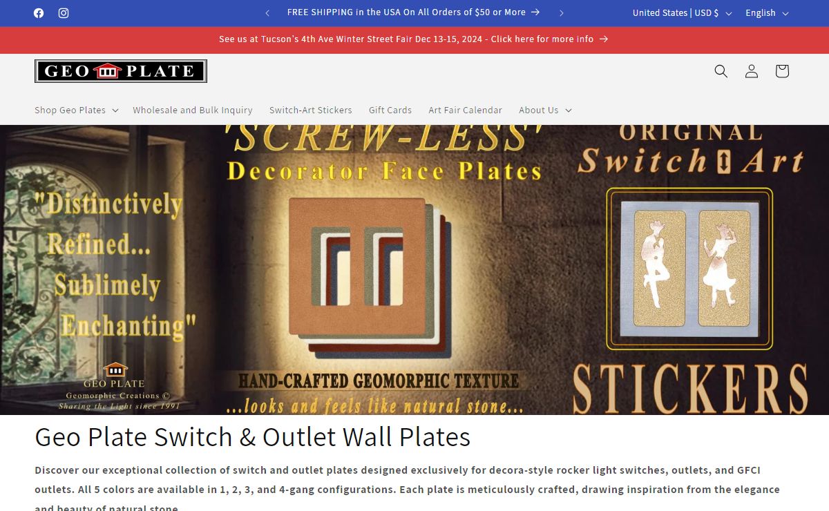Decorative light switch plate covers | wall plate | switchplate – Geo Plate Switch Covers & More
