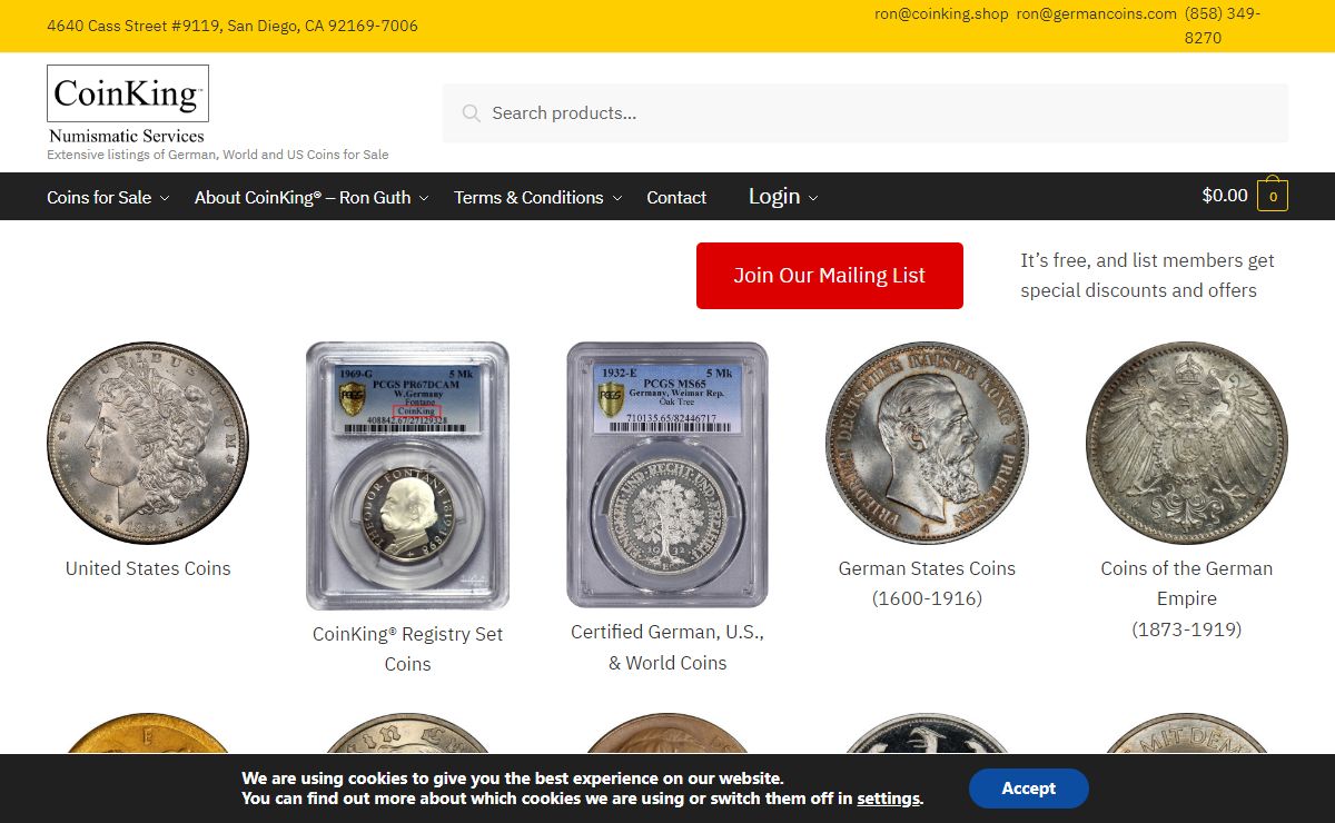CoinKing® - GermanCoins.com - German German Coins Home and Collectible US & World Coins