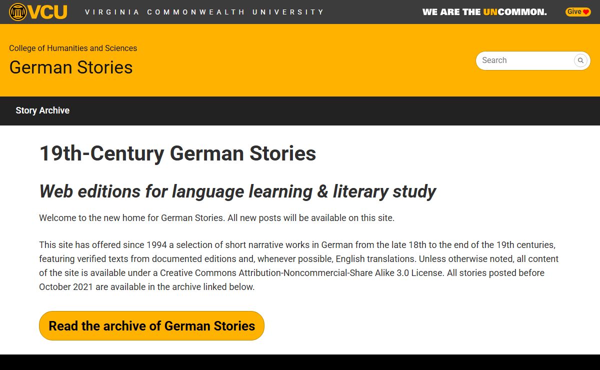 German Stories - Virginia Commonwealth University