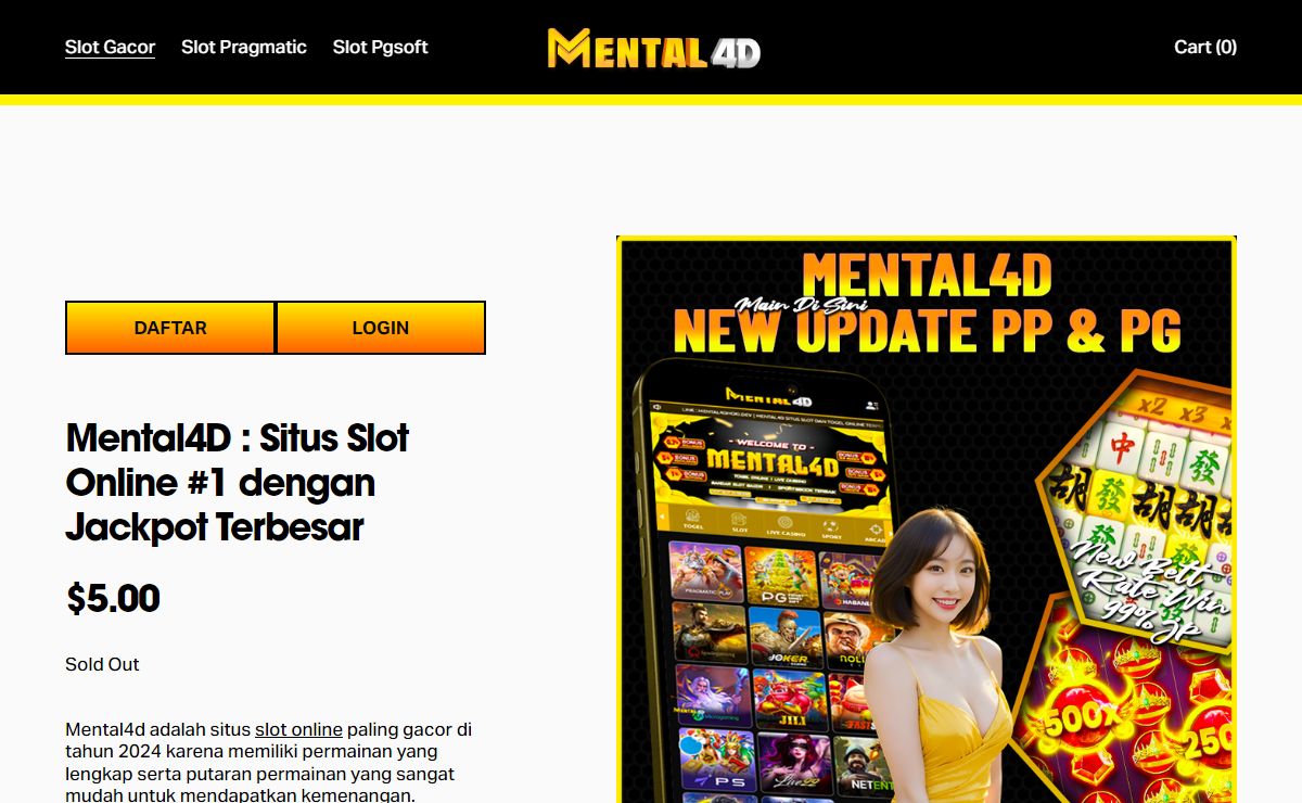 Mental4D : Situs Slot Online #1 dengan Jackpot Terbesar