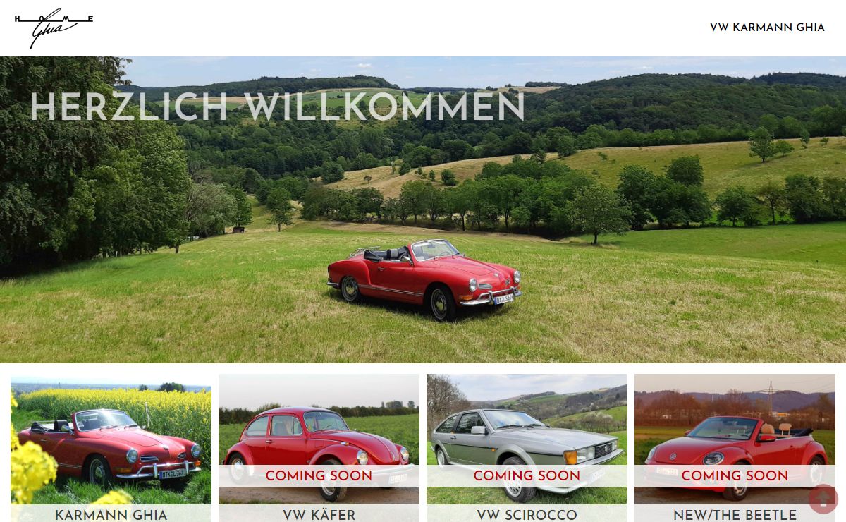 Home of Karmann Ghia, New Beetle, Old Beetle & Co. – Das Original seit 1999