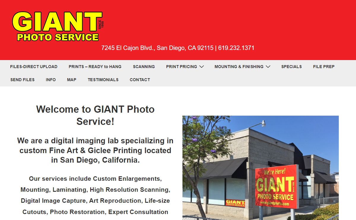 Giant Photo Service – 7245 El Cajon Blvd., San Diego, CA 92115 | 619.232.1371