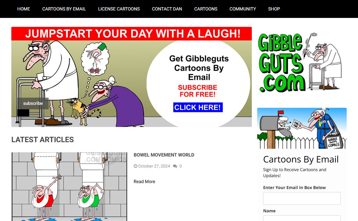Gibbleguts COMICS – Cartoons By Dan Gibson
