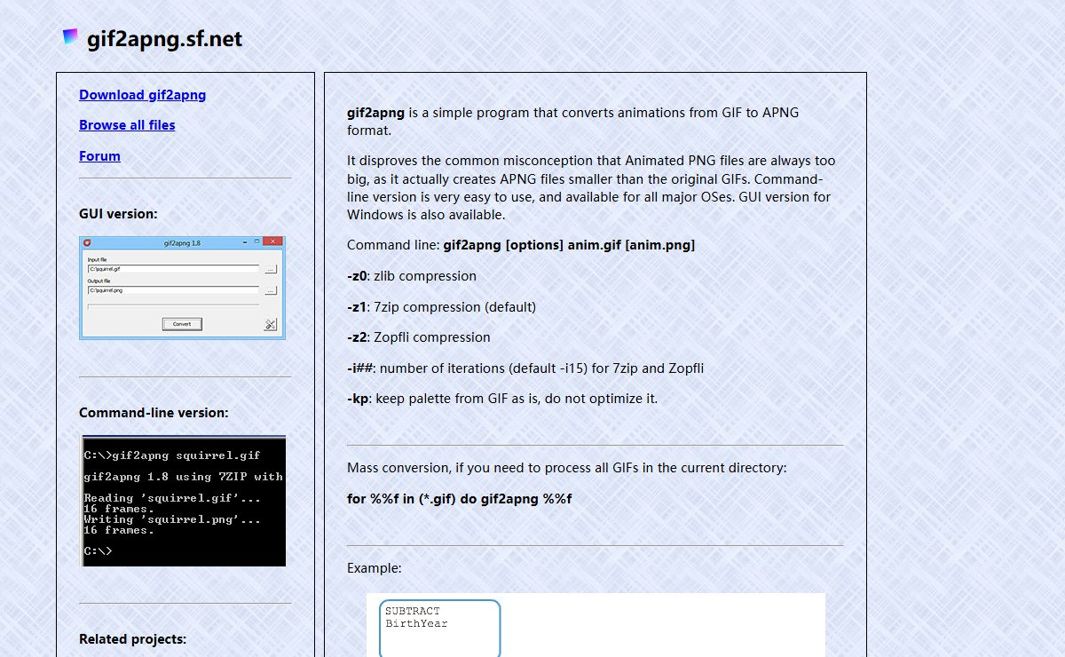 gif2apng.sf.net - Convert GIF to APNG