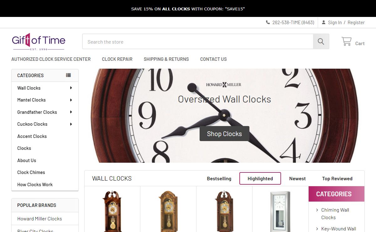 Gift of Time Clocks