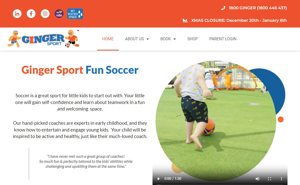 Ginger Sport | Weekly Soccer For Kids & Birthday Parties