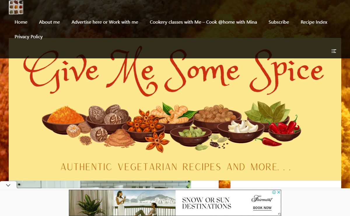 Give Me Some Spice! - Authentic Vegetarian Recipes with step-by-step instructions