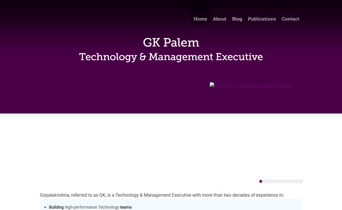 GK Palem, Technology & Management Executive for Healthcare, FinTech, Industry 4.0 with Blockchain, AI, Metaverse, Analytics, Web3.0
