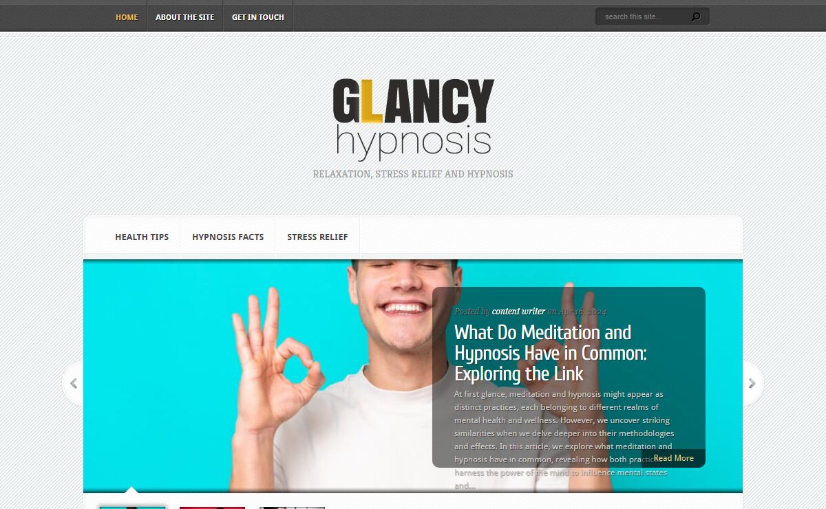 Glancy Hypnosis | Relaxation, Stress Relief and Hypnosis