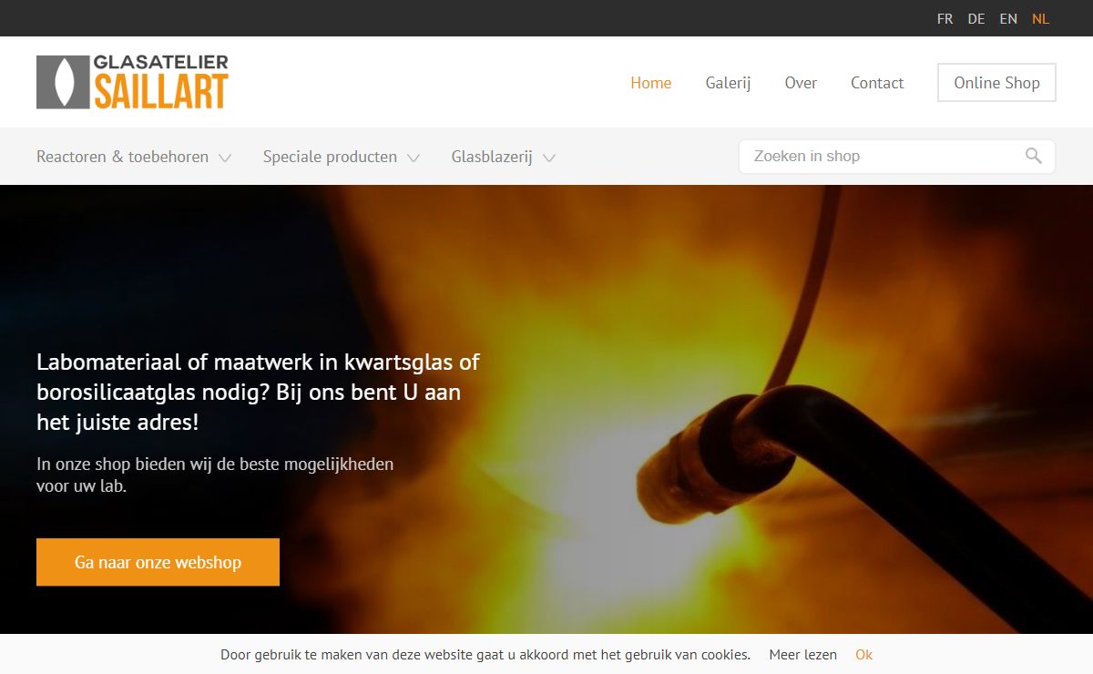 Glasatelier Saillart - Labomateriaal, labobenodigdheden en glasblazerij