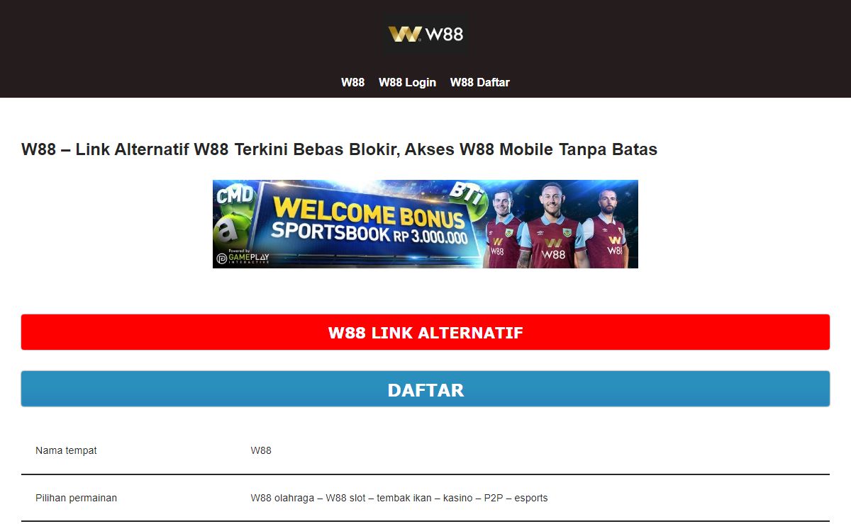 W88 – W88 Link Alternatif Terkini, Akses Bebas W88 Indonesia