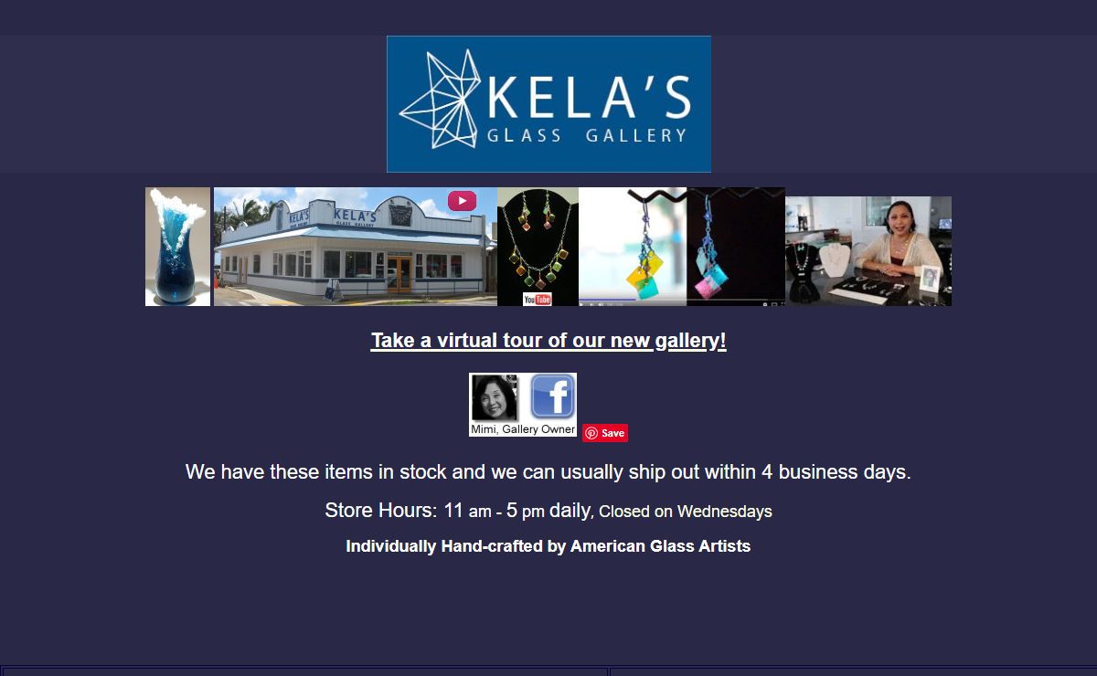 Art glass, glass art, blown glass and unusual gifts from Kela's...an online glass art gallery on Kauai, Hawaii.