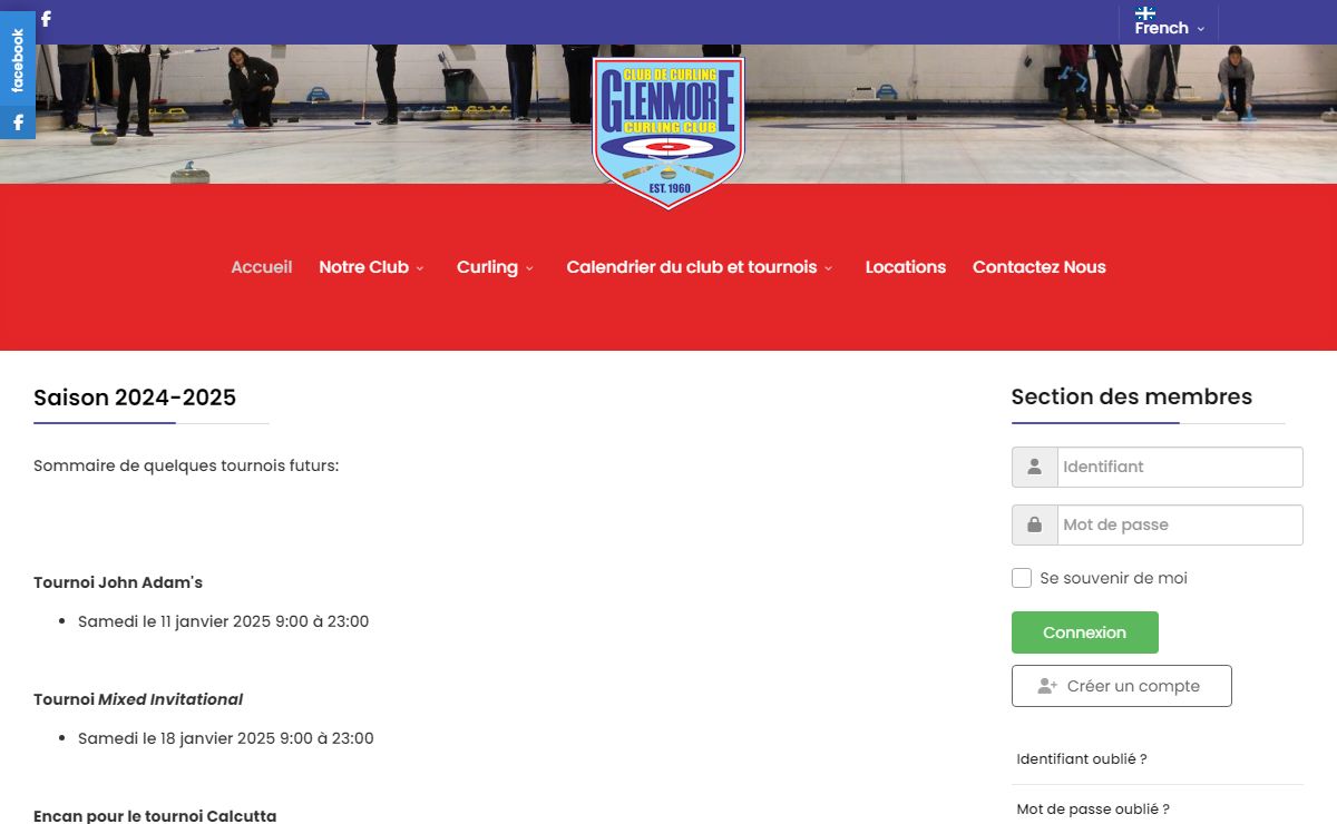 Club de Curling Glenmore | Glenmore Curling Club - Accueil